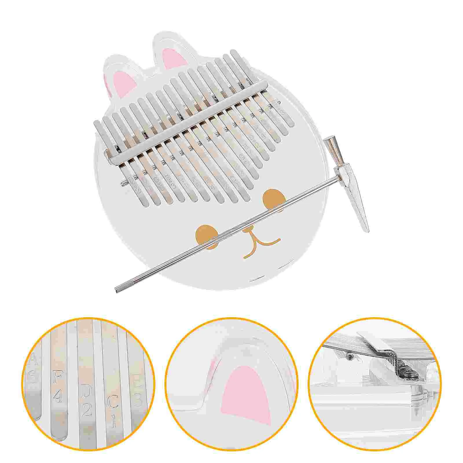

1 Set Thumb Piano 17 Keys Finger Piano Portable Musical Instrument (As Shown)
