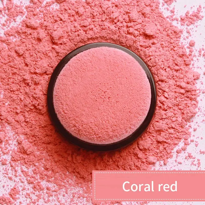 

Coral Red Face Blusher Powder Cheek Rouge Nourishing Nude Brightening Complexion Repair Makeup