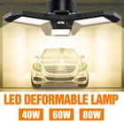 Светодиодная лампа E27 Garage Light 40W 60W 80W High Bay 220V Потолочная лампа Складная светодиодная ампула для мастерской Склад Деформируемая вентиляторная лампа