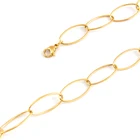 Ожерелье из нержавеющей стали, Женская Большая овальная уникальная Длинная цепочка из звеньев, серебряныйзолотой цвет, Женские Ювелирные изделия, ожерелья