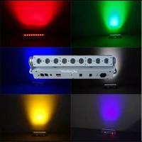 8pcs 9x18w rgbaw uv wireless dmx battery operated led light bars 6 in1 led wall washer light