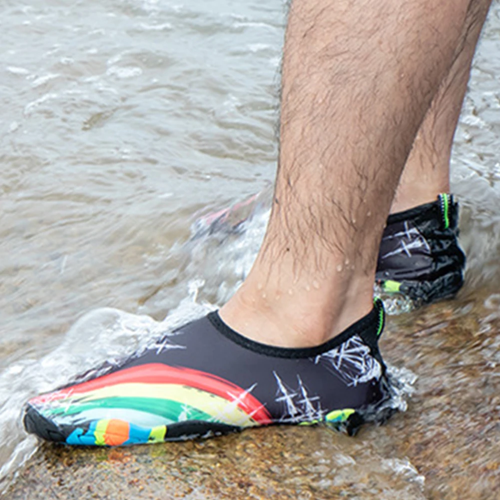 

Кроссовки для плавания унисекс, быстросохнущие, для пляжа и рыбалки, с принтом радуги, для мужчин и женщин