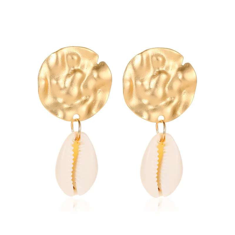 Богемные новые Подвесные серьги в виде натуральной ракушки креативные летние