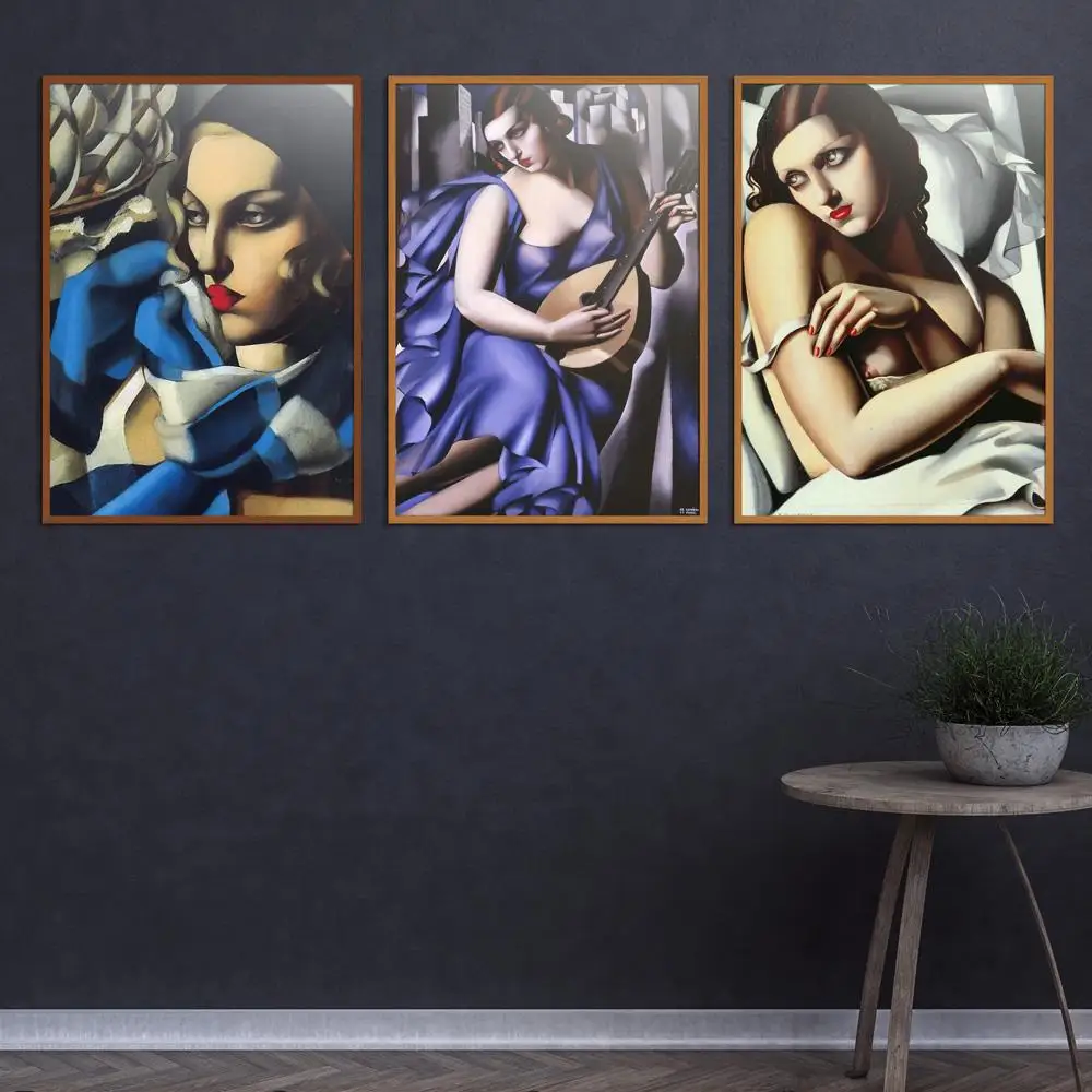 Tamara De Lempicka фигурка живопись абстрактная Безрамная картина маслом без рамы холст