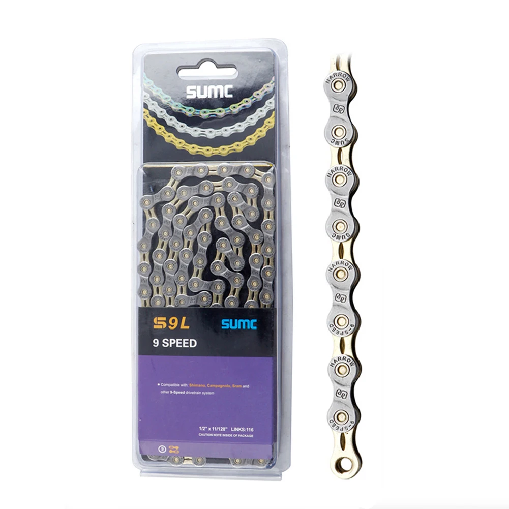 

Bicycle Shifting Chain Mountain Bike Chain 9 Speed Semi-Hollow Bicycle Chain Bike Cycling Repair Tools