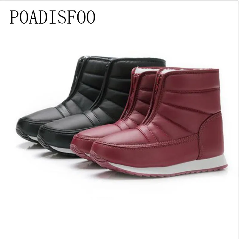 2018 HOKSVZY Women's Fashion New Show Boots Black Wine Lady Winter Ankle Snow Super Large Russian Women JSH-M908 | Обувь
