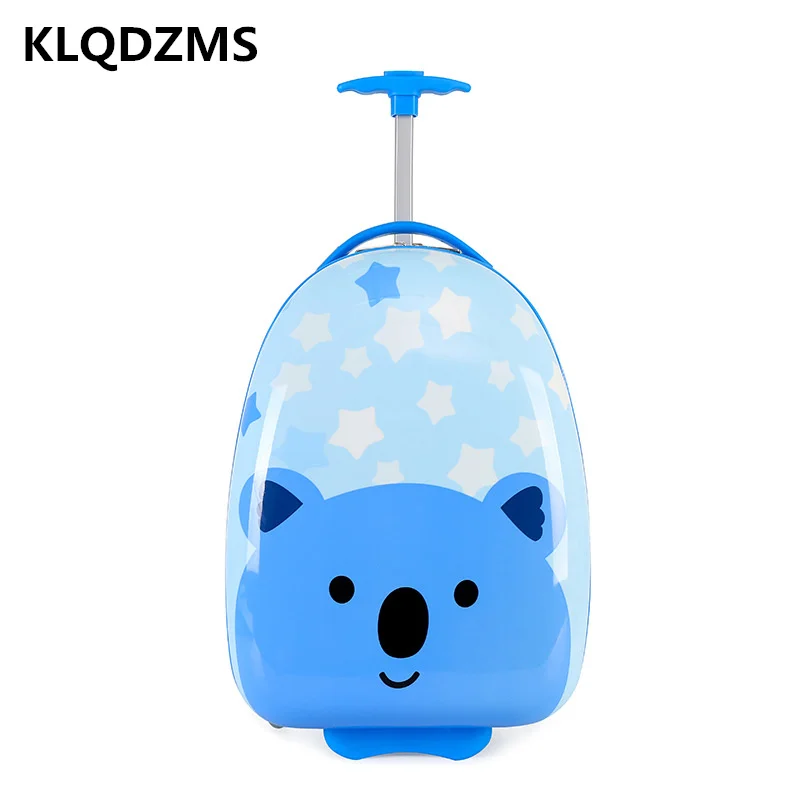 KLQDZMS  Child’s Luggage Trolley Bag 16 Inch Kids Travel Suitcase On Wheels Cute Boy Girls Carry On Cabin Suitcase