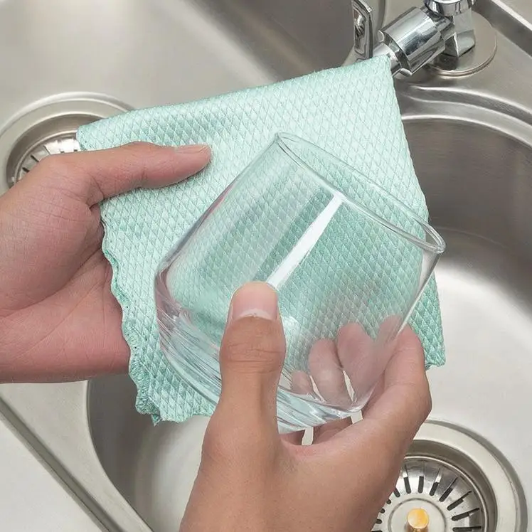 

Kitchen Anti-grease Wiping Rags efficient Super Absorbent Microfiber Cleaning Cloth home washing dish kitchen Cleaning towel