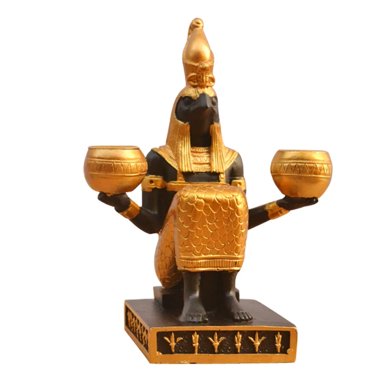 

EGYPTIAN STYLE PHARAOH FIGURINE STATUE CANDLE HOLDER DESKTOP CREATIVE CANDLESTICK WEDDING HOME DECORATION CRAFTS R262