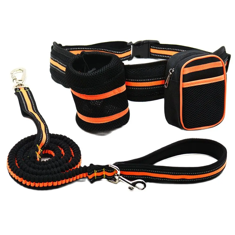 

Hands Free Pet Dog Cat Running Jogging Padded Waist Belt Reflective Strip Elastic Leash Perfect Walking Training Dog Leash Set