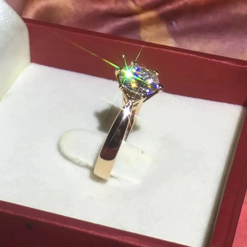 Кольцо из розового золота 18 К 1ct 2ct 3ct DF цветное лабораторное бриллиантовое кольцо сертифицированное высокое качество камень Муассанит отличная круглая огранка