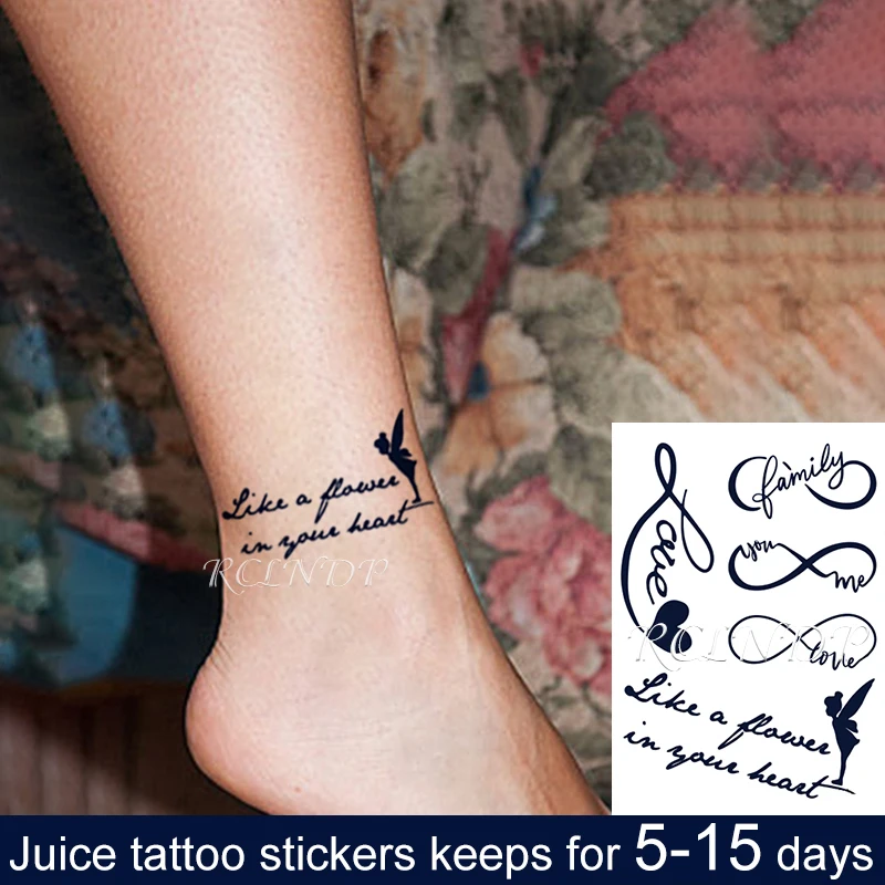 Водостойкая Временная наклейка с чернилами для сока любовь Сердце ручной дизайн