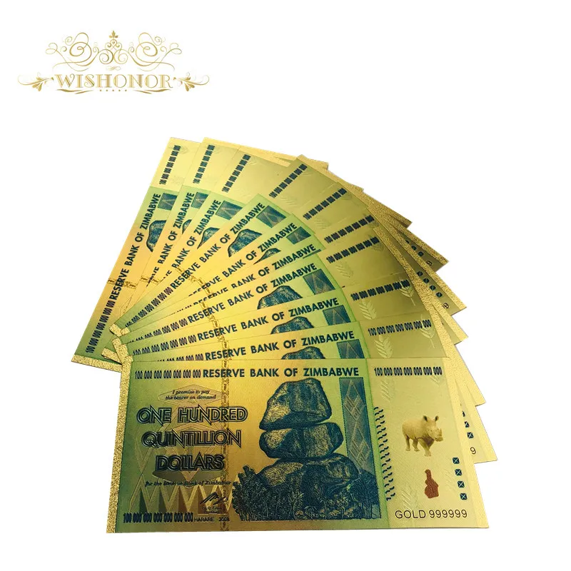 100 шт./кор. банкноты в Zimbabwe вийском стиле сто долларов золотые Поддельные Банкноты
