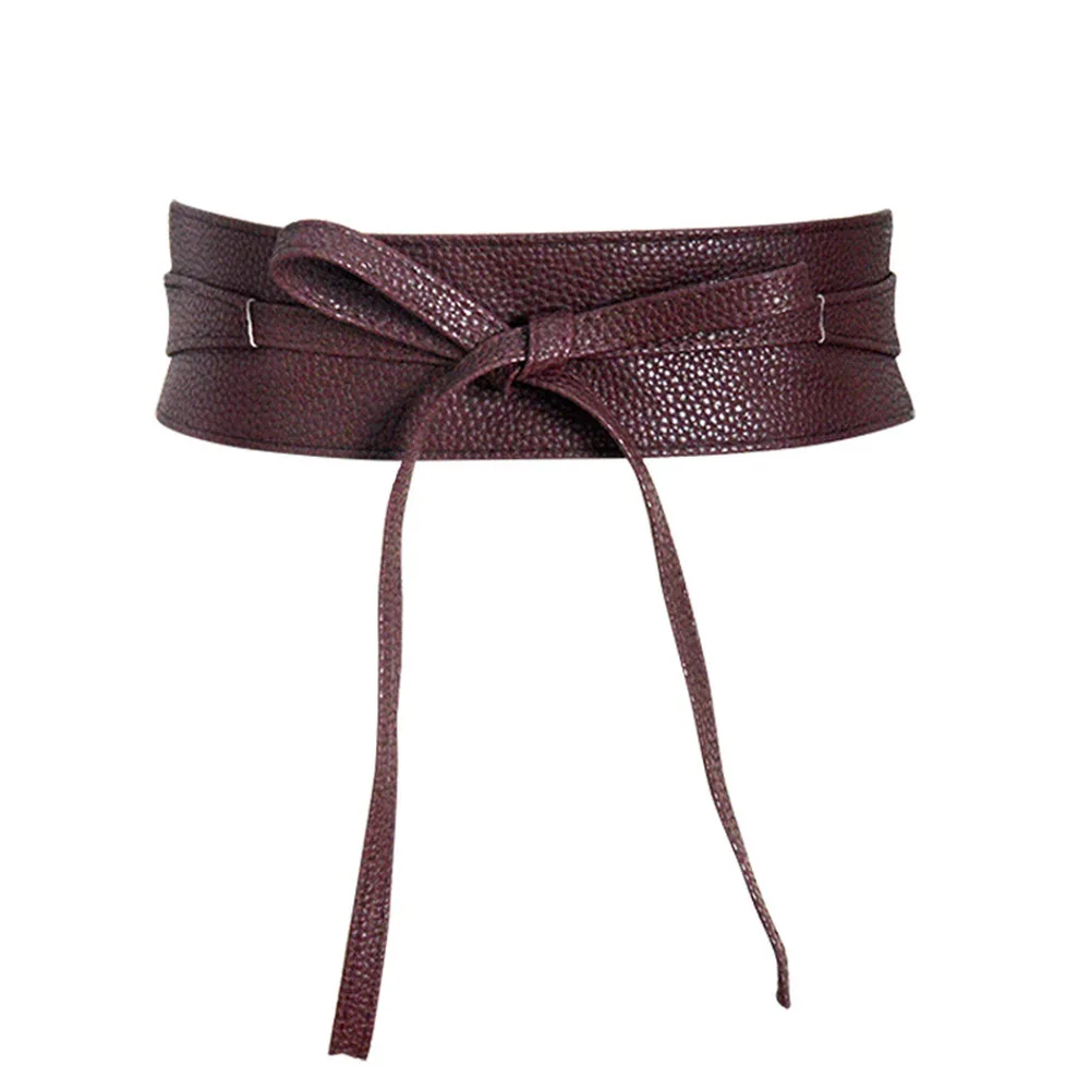 

PU Leather Elastic Belts for Women Lady Elegant Stretch Buckle Waist Belt Bowknot Wide Waistband Ladies Fashion Dress Decoration