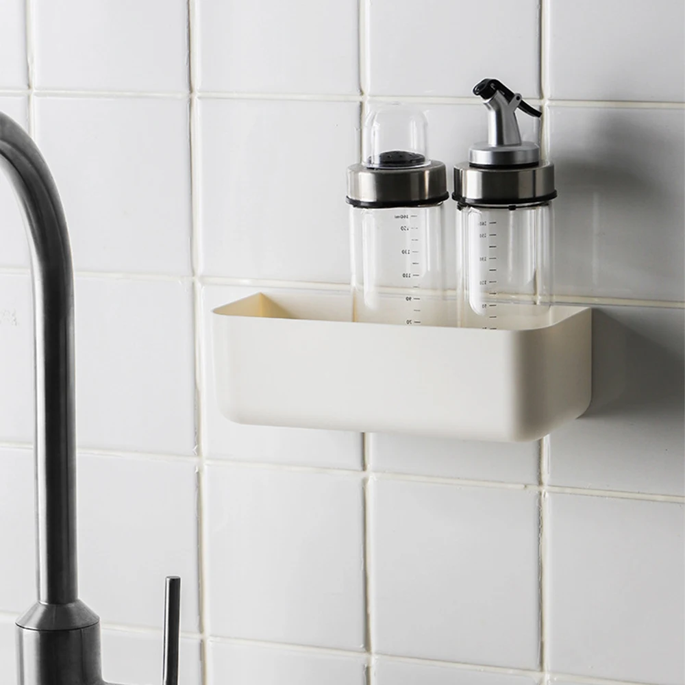 

Shower Caddy Adhesive Bathroom Organizer Wall-Mounted Storage Rack Makeup Spices Remote Holder for Kitchen Bathroom