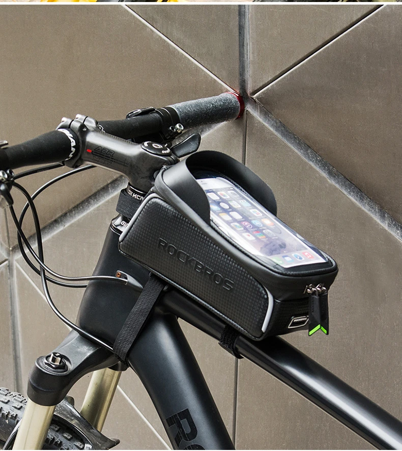 ROCKBROS MTB велосипед Водонепроницаемый трубчатый мешок велосипедный непромокаемый 6,0 дюймов сенсорный экран чехол для телефона сумка для хранения дорожный велосипед аксессуары