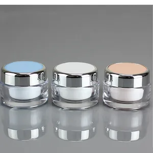 Баночка для крема для ухода за кожей, акриловая, розовая, синяя, 15 г, 20 г, 40 г, 50 г, пустые косметические контейнеры, 20 шт.лот