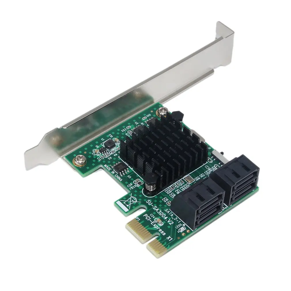 Карта Riser 4 порта 6G Pci E к Sata3.0 карта Sata 3 0 Майнер Ssd адаптер Ipfs с большим радиатором