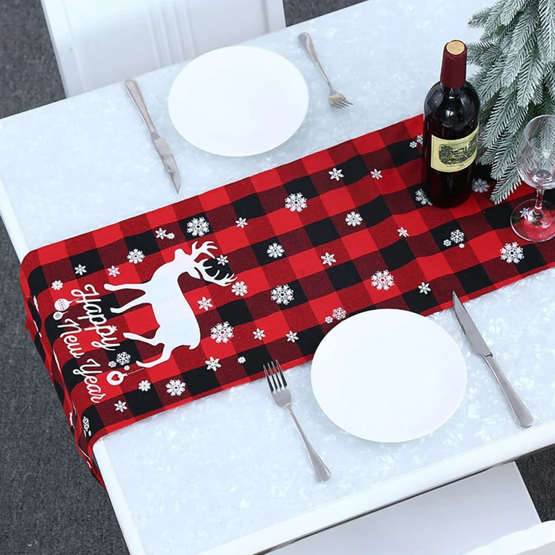 

2021 Elk Christmas Table Runner Xmas Party Decor Table Runners Living Room Dining Table Dress Up Christmas Home Decoration Crist