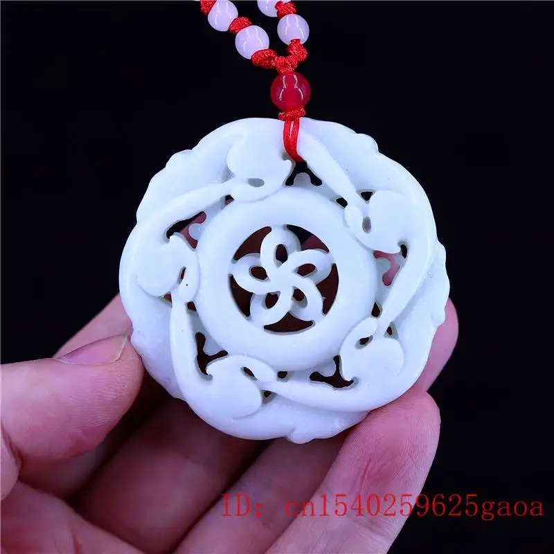 Jade Mouse Pendant Necklace Double-sided Charm Green Men Jewelry Carved Women Chinese Natural Gifts Fashion Amulet for | Украшения и