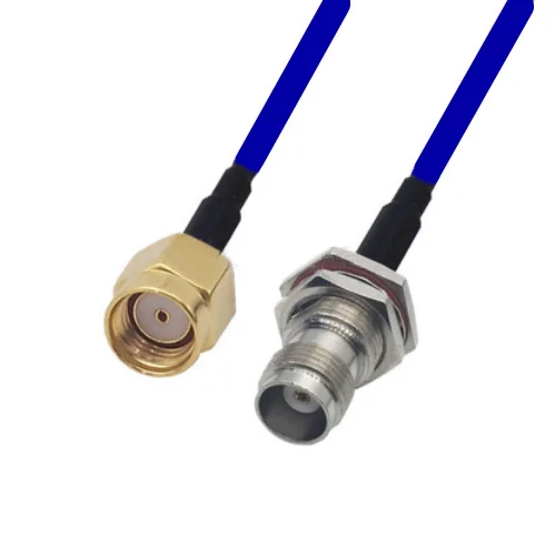 

Blue Soft RG142 Double Shielded RP-SMA Male to TNC Female Bulkhead Connector RF Coaxial WIFI Antenna Coax Low Loss Cable 50ohm