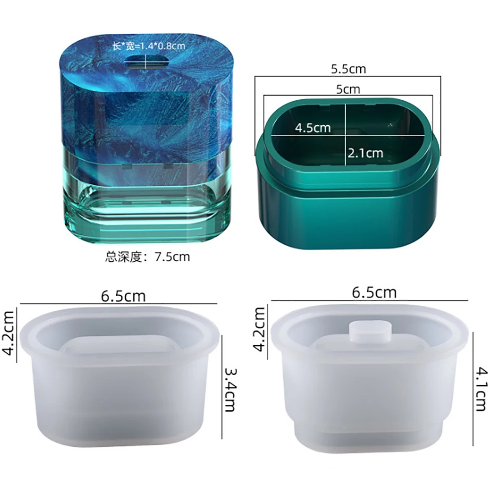 

Bluetooth Earbuds Case Silicone Resin Molds Epoxy Resin Casting Molds for DIY Protective Earphone Box Cover Crafts Making Tool