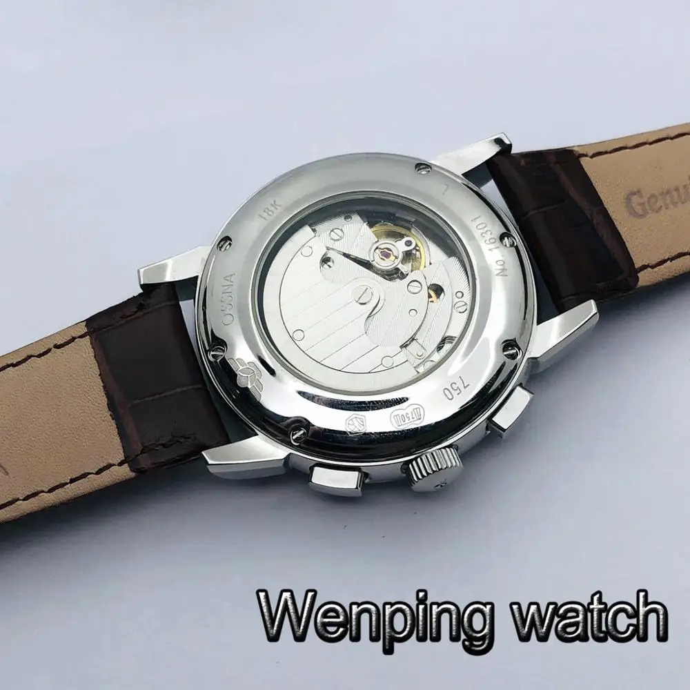 Мужские автоматические часы OSSNA повседневные механические серебристого цвета с