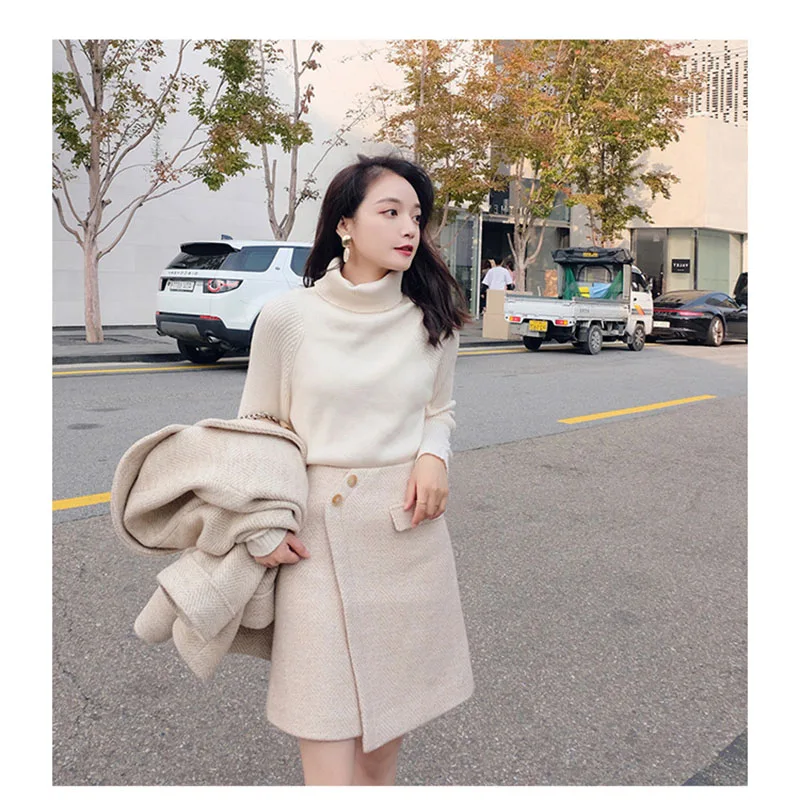 Woolen Coat Female Mid-Long New Korean Temperament Women's Popular Outerwear 2020 Autumn and Winter R |