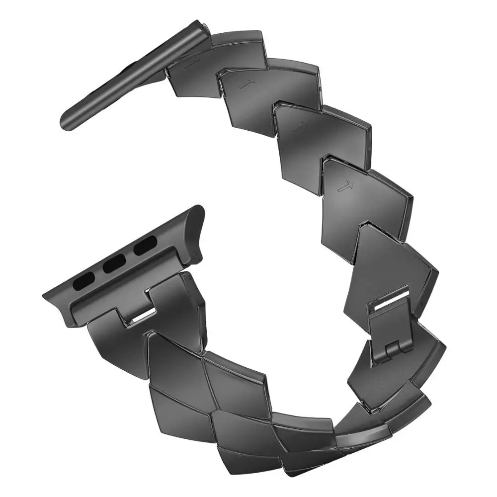 Ромбический ремешок для Apple watch band 44 мм 40 38 металлический браслет из нержавеющей