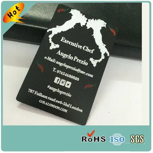 Custom stainless steel etched frosted black metal business card