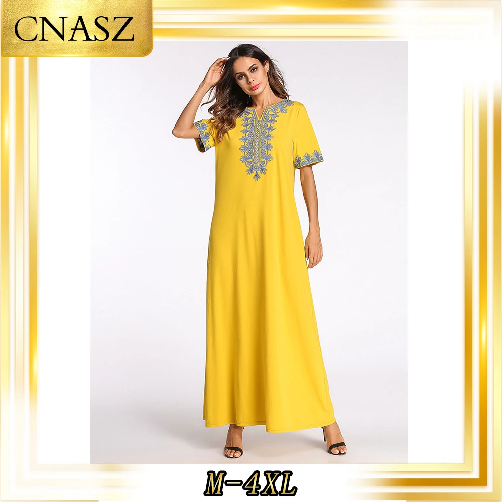 

Мусульманское платье, женское тяжелое платье в национальном стиле с вышивкой, женское платье большого размера в мусульманском стиле