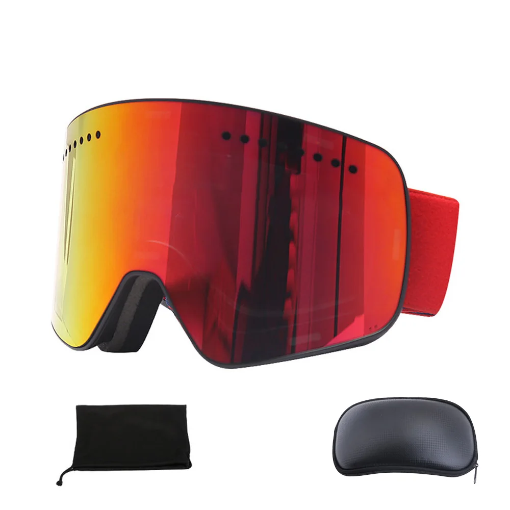 Магнитные лыжные очки с назальной защитой двухслойная антизапотевающая Лыжная
