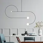 Современные железные геометрические светодиодные люстры, светильник, дизайн спальни, гостиной, ресторана, подвесные лампы, промышленная люстра