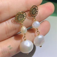 11 12mm natural baroque freshwater pearl earrings earbob luxury accessories classic irregular