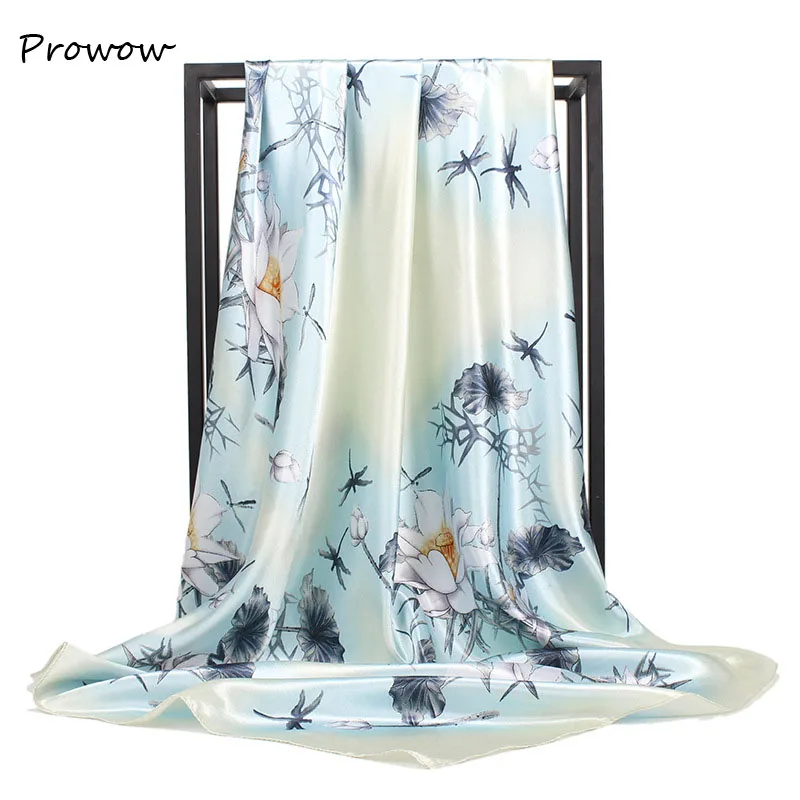 Новые стильные большие квадратные шарфы с китайскими цветами женские элегантные