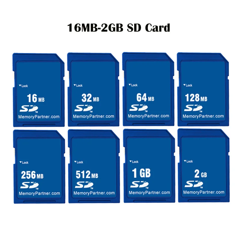 

10PCS/Lot Memory SD Card Class 2 32MB 64MB 128MB 256MB 512MB 1GB 2GB Carte SD Mini Memoria SD Cards for Wholesale Supplier