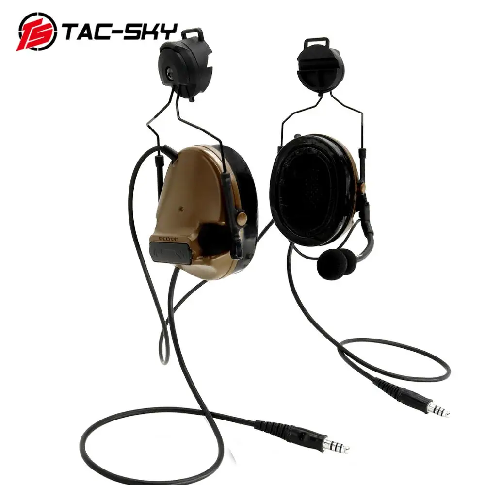 

TAC-SKY COMTAC tactical stand headset comtac iii dual pass silicone earmuff helmet stand military walkie talkie tactical headset
