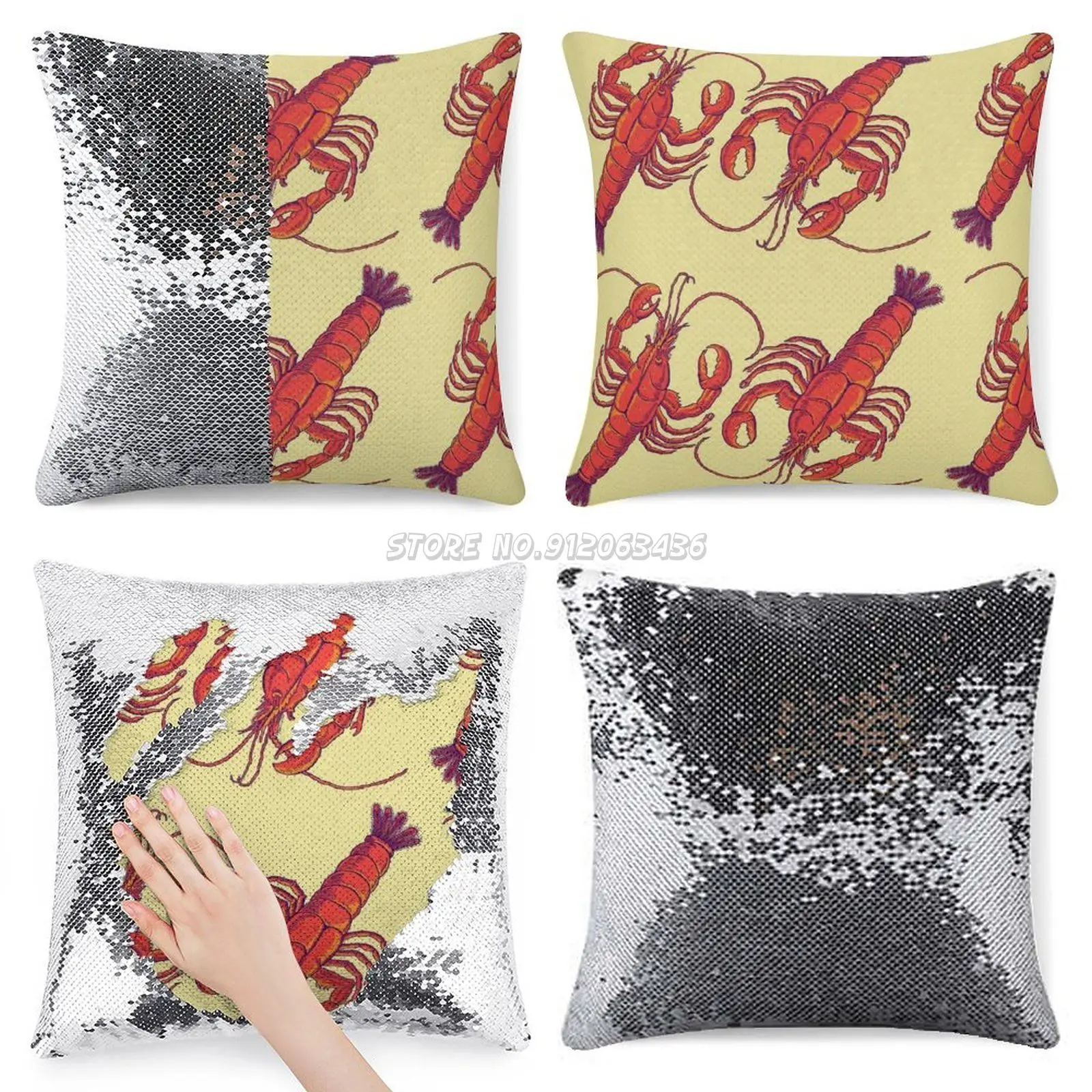 

The Lobster Sequin Pillowcase Cafe Home Decor Color Changing Pillowcase Lobster Thymopsis Nilenta Animals Middle Ages Thomas Dür