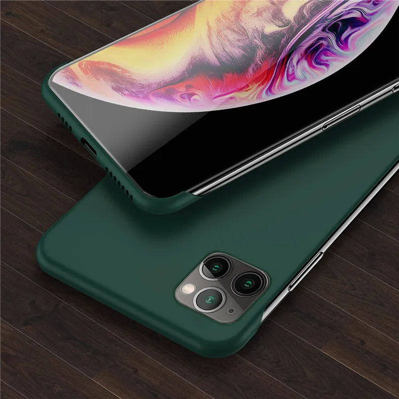 Dark Green Lovebay тонкий скраб Жесткий PC Бескаркасный чехол для телефона для iphone 11 6S 7 8 Plus XR X XS 11 Pro Max сплошной матовый чехол-накладка без полей - Color: Dark Green