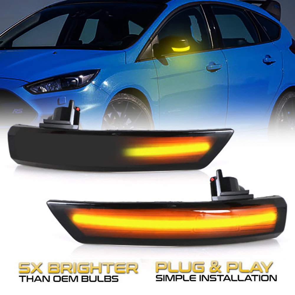 

2pcs/Lot Rear View Mirror Indicator Dynamic Blinker LED Turn Signal Light For Ford Focus Mk2 Mk3 2008-2016 Mondeo Mk4