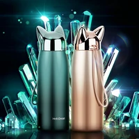 cute stainless steel cat ears thermos cups thermocup insulated tumbler vacuum flask thermo coffee mugs travel bottle mug winter