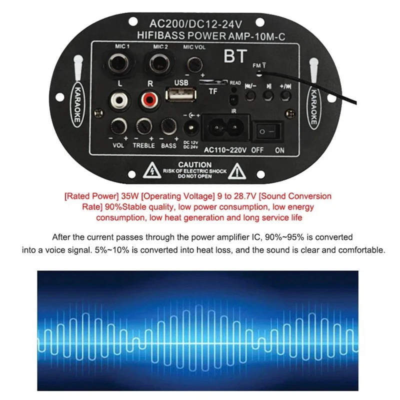 8 дюймов 10 12V Три-Применение SF-2MIC Автомобильный цифровой усилитель доска со