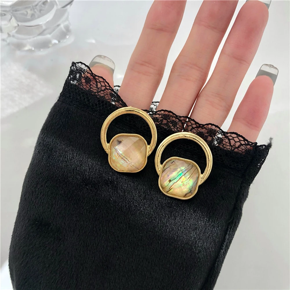 

In 2021 The Baroque Acrylic Geometry Earring Retro Trend Design Personality Girls Fashion Party Contracted Stud Earrings