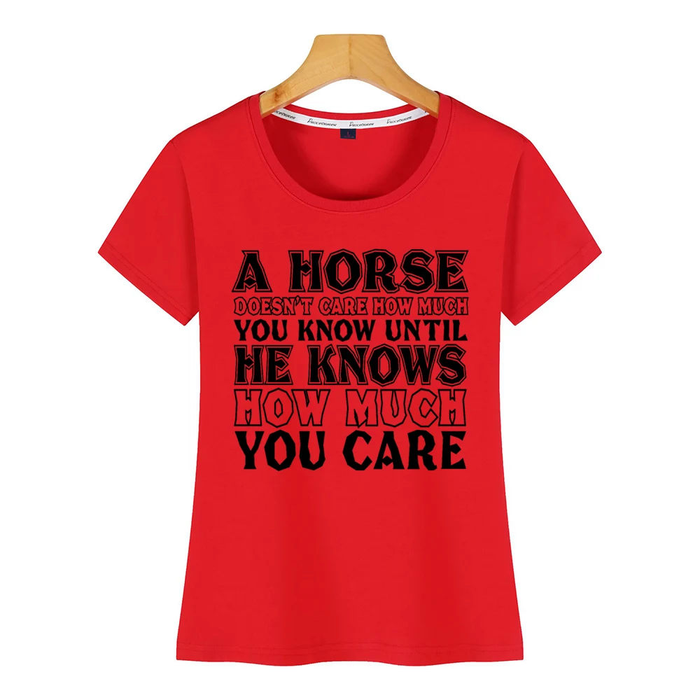 Топы футболки для женщин лошадь не заботится о том насколько вы знаете пока он кН