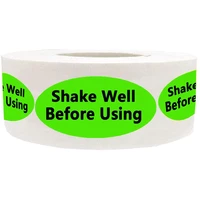 500 pcs shake well before using stickers 0 75 x 1 5 inch fluorescent green with black shake well before using stickers labels