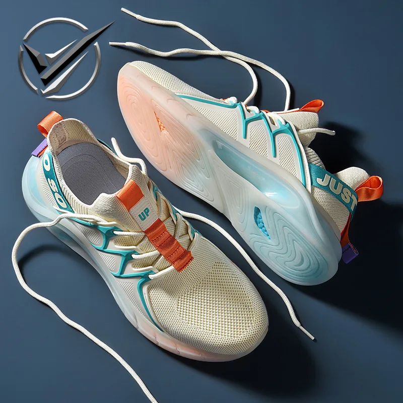 

The new 2021 summer men's shoes fly woven popcorn campaign running shoes men leisure fashion shoes