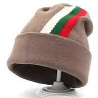 new style autumn winter soft wool female stripe exquisite knitted outing warm cold proof fashion male bonnet skull beanie hat
