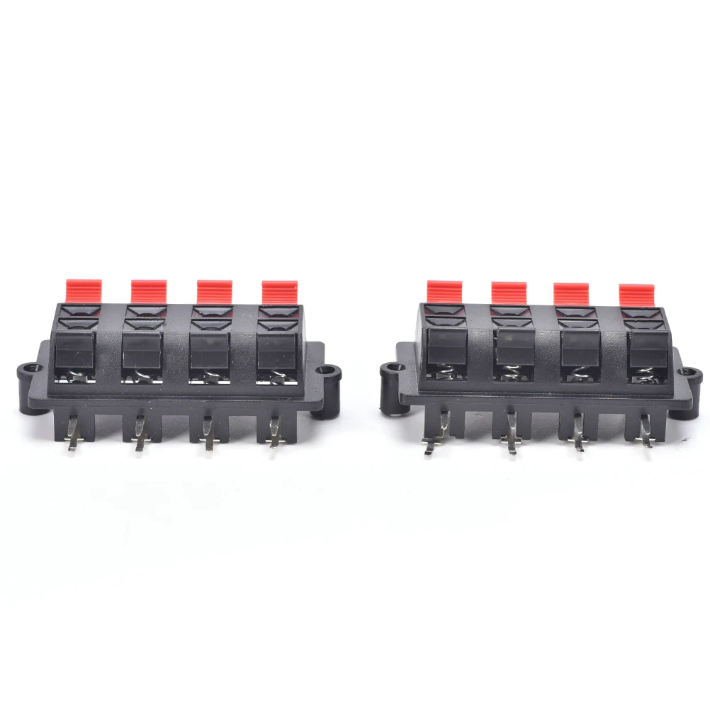 

2Pcs Double Rows 8 Terminal 8 Position Spring Loaded Push Speaker Socket Connector Board
