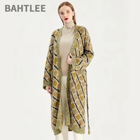 bahtlee winter women multicolour mohair coat long sleeve cardian sweater with belt sashes wool knitted jumper v neck thick loose