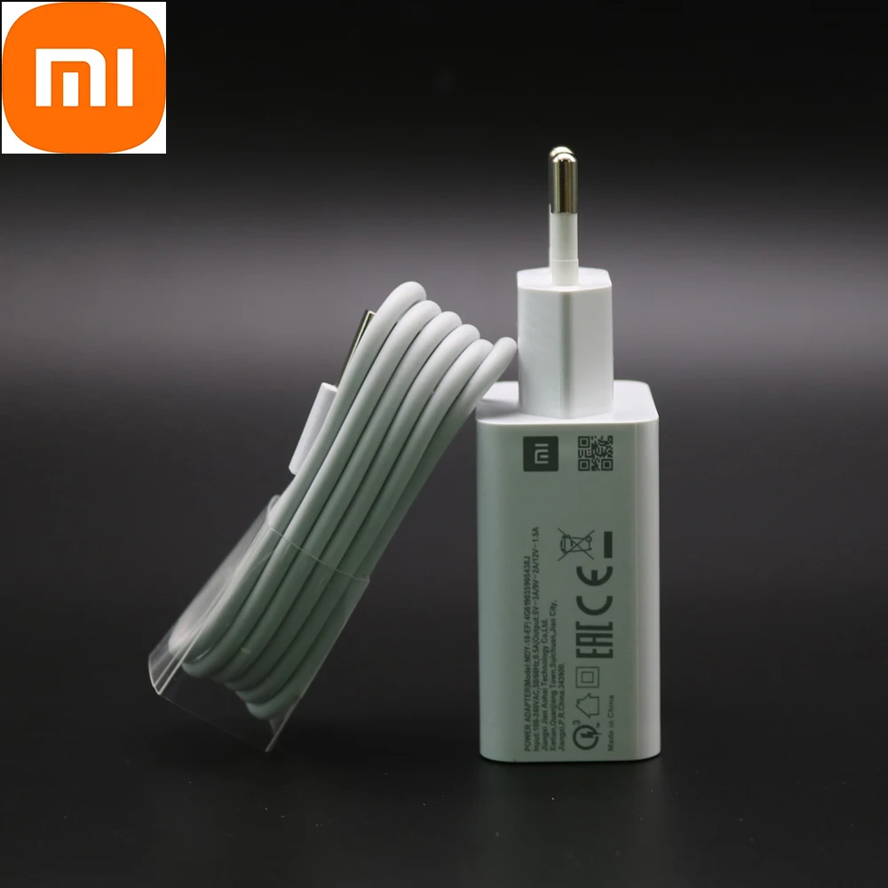 

Original MI 9SE QC3.0 Fast USB Wall Charger Type C Cable Quick Charge for Mi 9 8 SE CC9 A3 Mix Redmi Note 7 8 9 Pro